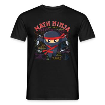Drôle Math Ninja Mathématiques Geek Nombres - T-shirt homme - noir - Devant - AI Model Male 178 light (178cm)