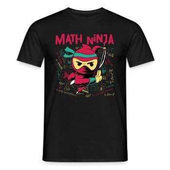 Drôle Math Ninja Mathématiques Geek Nombres - T-shirt homme - noir - Devant - AI Model Male 178 light (178cm)