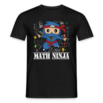 Drôle Math Ninja Mathématiques Geek Nombres - T-shirt homme - noir - Devant - AI Model Male 178 light (178cm)