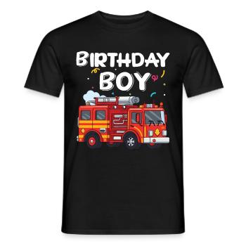 Birthday Boy Firefighter Birthday Boy - Men's T-Shirt - black - Front - AI Model Male 178 light (178cm)