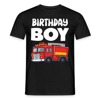 Garçon D’anniversaire Pompier Garçon D’anniversaire - T-shirt homme - noir - Devant - AI Model Male 178 light (178cm)