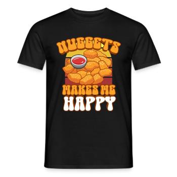 Chicken Nuggets Funny Fast Food Nugget Lover - Men's T-Shirt - black - Front - AI Model Male 178 light (178cm)