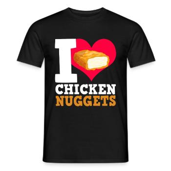 Chicken Nuggets Funny Fast Food Nugget Lover - Men's T-Shirt - black - Front - AI Model Male 178 light (178cm)