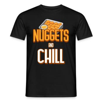 Chicken Nuggets Funny Fast Food Nugget Lover - Men's T-Shirt - black - Front - AI Model Male 178 light (178cm)