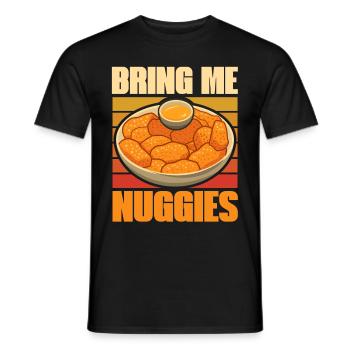 Chicken Nuggets Funny Fast Food Nugget Lover - Men's T-Shirt - black - Front - AI Model Male 178 light (178cm)