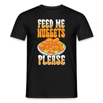 Chicken Nuggets Funny Fast Food Nugget Lover - Men's T-Shirt - black - Front - AI Model Male 178 light (178cm)