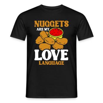 Chicken Nuggets Funny Fast Food Nugget Lover - Men's T-Shirt - black - Front - AI Model Male 178 light (178cm)
