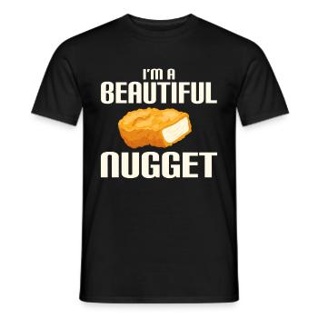 Chicken Nuggets Funny Fast Food Nugget Lover - Men's T-Shirt - black - Front - AI Model Male 178 light (178cm)