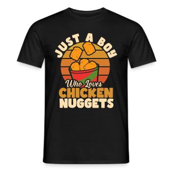 Chicken Nuggets Funny Fast Food Nugget Lover - Men's T-Shirt - black - Front - AI Model Male 178 light (178cm)