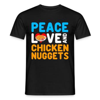 Chicken Nuggets Funny Fast Food Nugget Lover - Men's T-Shirt - black - Front - AI Model Male 178 light (178cm)