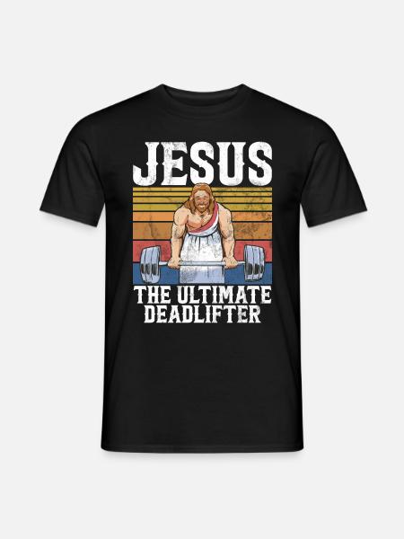 Jésus L’Ultime Deadlifter Christian Gym - T-shirt homme - noir