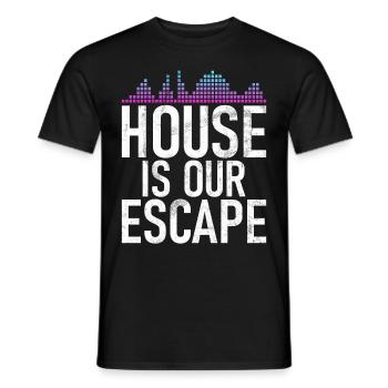 House Music, EDM, Rave, DJ, Electro, Deep House, Amoureux - T-shirt homme - noir - Devant - AI Model Male 178 light (178cm)
