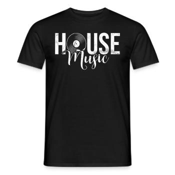 House Music, EDM, Rave, DJ, Electro, Deep House, Amoureux - T-shirt homme - noir - Devant - AI Model Male 178 light (178cm)