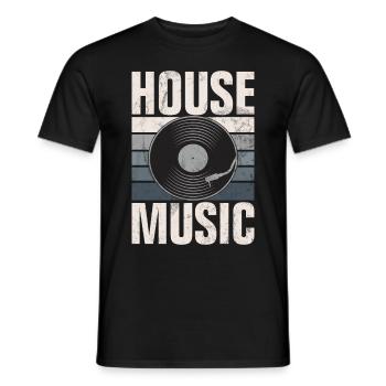 House Music, EDM, Rave, DJ, Electro, Deep House, Amoureux - T-shirt homme - noir - Devant - AI Model Male 178 light (178cm)