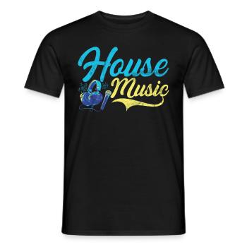 House Music, EDM, Rave, DJ, Electro, Deep House, Amoureux - T-shirt homme - noir - Devant - AI Model Male 178 light (178cm)