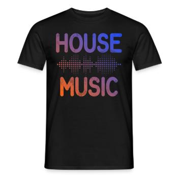 House Music, EDM, Rave, DJ, Electro, Deep House, Amoureux - T-shirt homme - noir - Devant - AI Model Male 178 light (178cm)