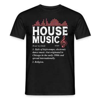 House Music, EDM, Rave, DJ, Electro, Deep House, Amoureux - T-shirt homme - noir - Devant - AI Model Male 178 light (178cm)