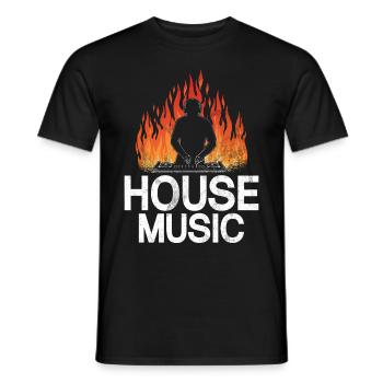 House Music, EDM, Rave, DJ, Electro, Deep House, Amoureux - T-shirt homme - noir - Devant - AI Model Male 178 light (178cm)