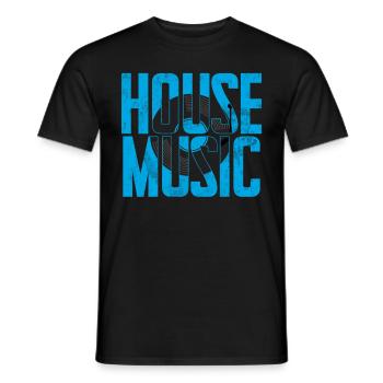 House Music, EDM, Rave, DJ, Electro, Deep House, Amoureux - T-shirt homme - noir - Devant - AI Model Male 178 light (178cm)