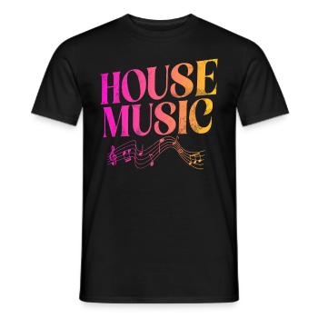 House Music, EDM, Rave, DJ, Electro, Deep House, Amoureux - T-shirt homme - noir - Devant - AI Model Male 178 light (178cm)