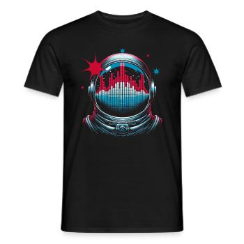 Astronaut With Sunglasses House Music Rave DJ - Men's T-Shirt - black - Front - AI Model Male 178 light (178cm)
