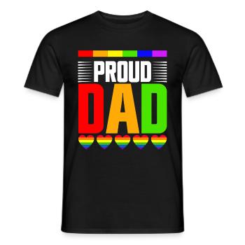LGBTQ Dad Pride Month Rainbow Gays Father's Day - Men's T-Shirt - black - Front - AI Model Male 178 light (178cm)