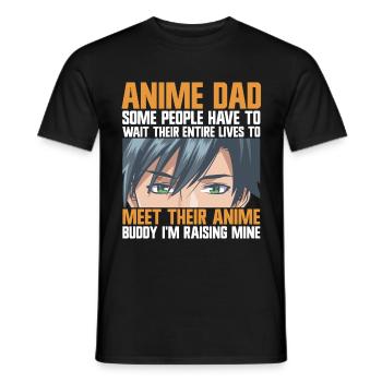Papa Anime Comme Un Papa Ordinaire Otaku Manga Japonais - T-shirt homme - noir - Devant - AI Model Male 178 light (178cm)