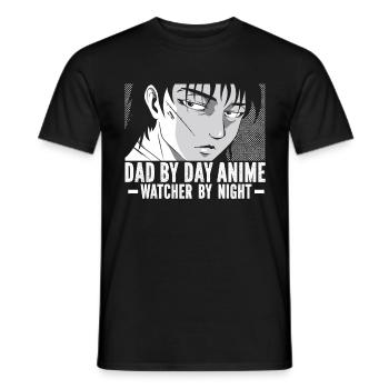 Papa Anime Comme Un Papa Ordinaire Otaku Manga Japonais - T-shirt homme - noir - Devant - AI Model Male 178 light (178cm)