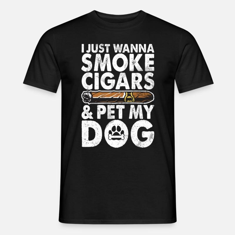 Zigarrenraucher - Männer T-Shirt - Schwarz