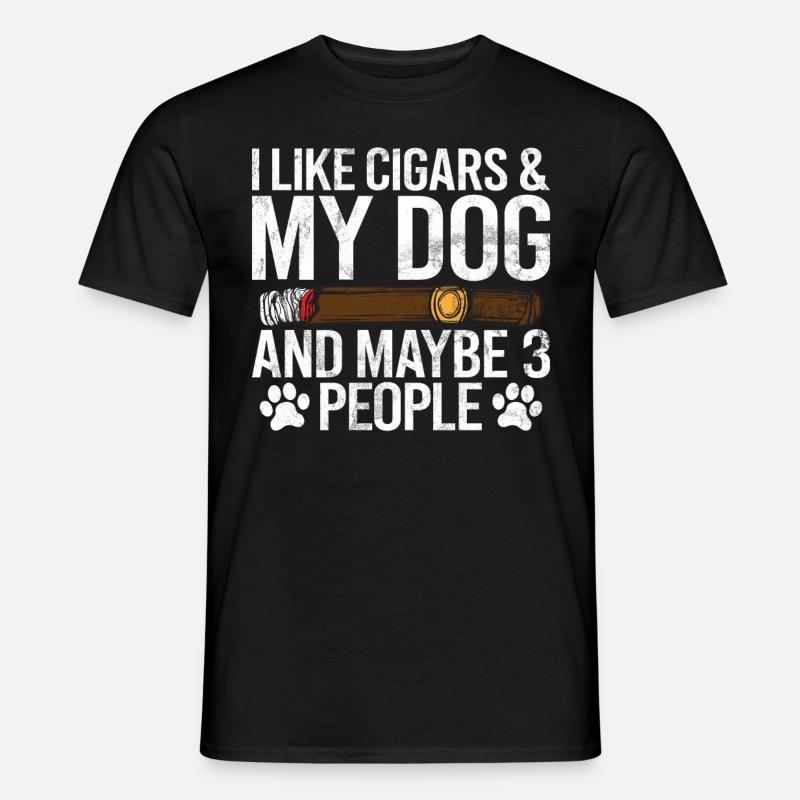 Zigarrenraucher - Männer T-Shirt - Schwarz