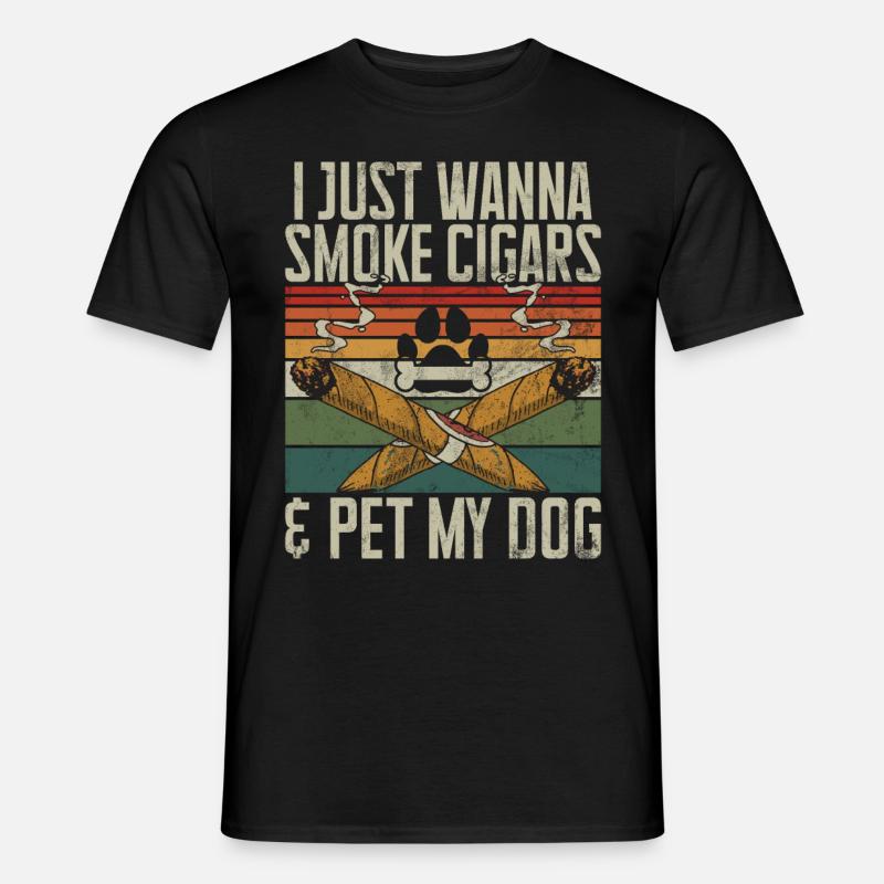 Zigarrenraucher - Männer T-Shirt - Schwarz