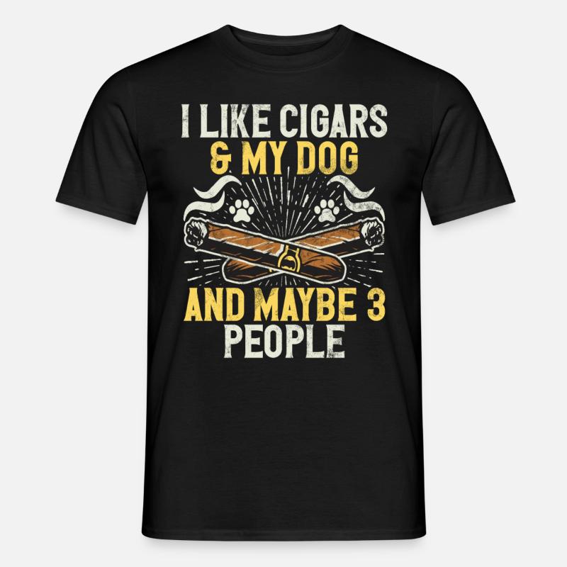 Zigarrenraucher - Männer T-Shirt - Schwarz