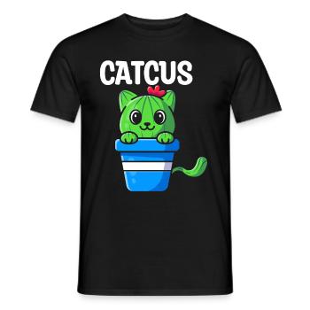 Cat Cactus Succulent Cactus Lover - Men's T-Shirt - black - Front - AI Model Male 178 light (178cm)