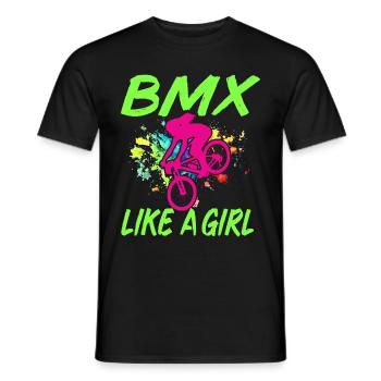BMX Rider Fille Vélo Vélo Cascade Racing Enfants - T-shirt homme - noir - Devant - AI Model Male 178 light (178cm)