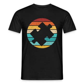 Jigsaw Puzzle Piece Puzzle Lover - Men's T-Shirt - black - Front - AI Model Male 178 light (178cm)