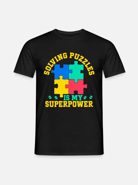 Jigsaw Puzzle Piece Puzzle Lover - Männer T-Shirt - Schwarz