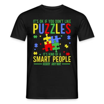 Puzzle Pièce Puzzle Amateur de Puzzle - T-shirt homme - noir - Devant - AI Model Male 178 light (178cm)