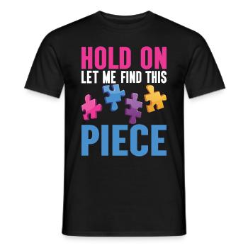 Jigsaw Puzzle Piece Puzzle Lover - Men's T-Shirt - black - Front - AI Model Male 178 light (178cm)