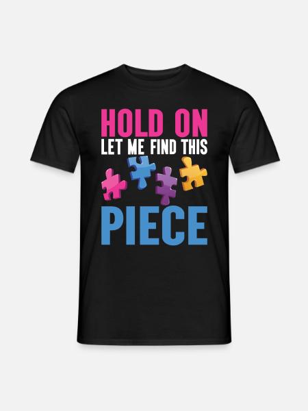 Jigsaw Puzzle Piece Puzzle Lover - Men's T-Shirt - black