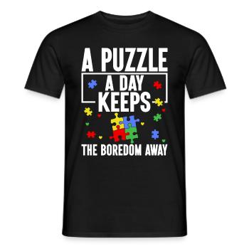 Puzzle Pièce Puzzle Amateur de Puzzle - T-shirt homme - noir - Devant - AI Model Male 178 light (178cm)