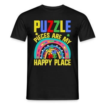 Puzzle Pièce Puzzle Amateur de Puzzle - T-shirt homme - noir - Devant - AI Model Male 178 light (178cm)