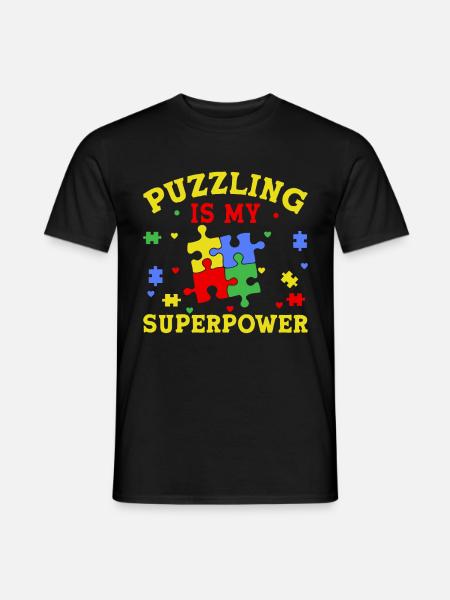 Jigsaw Puzzle Piece Puzzle Lover - Men's T-Shirt - black