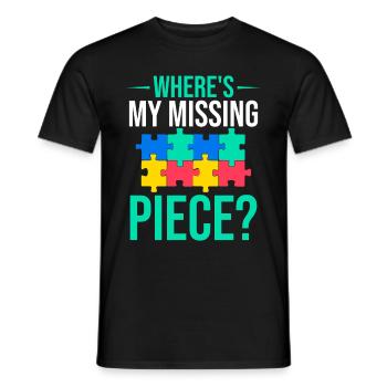 Jigsaw Puzzle Piece Puzzle Lover - Men's T-Shirt - black - Front - AI Model Male 178 light (178cm)