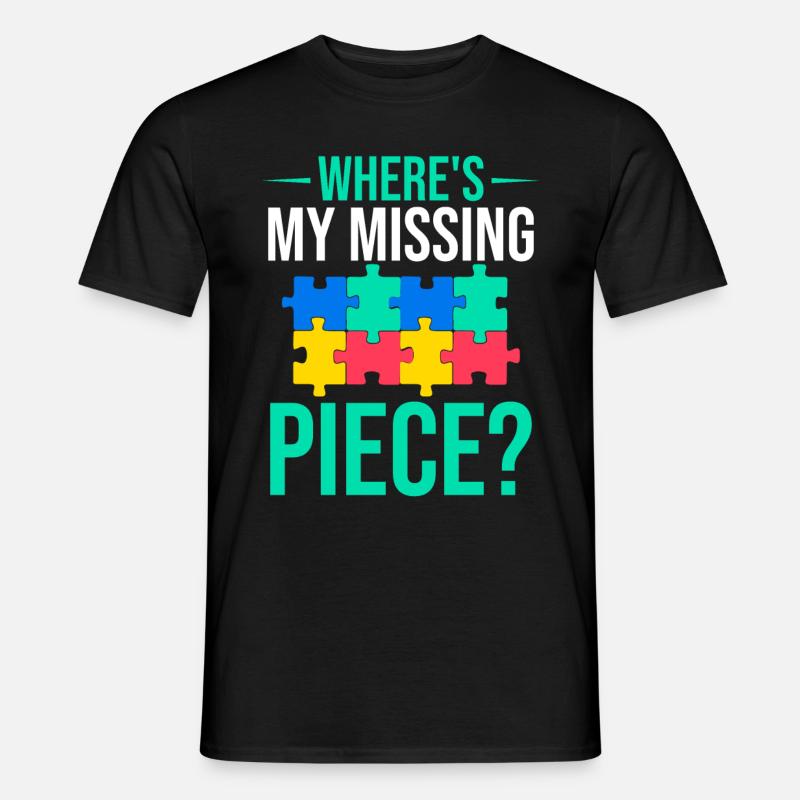 Jigsaw Puzzle Piece Puzzle Lover - Männer T-Shirt - Schwarz