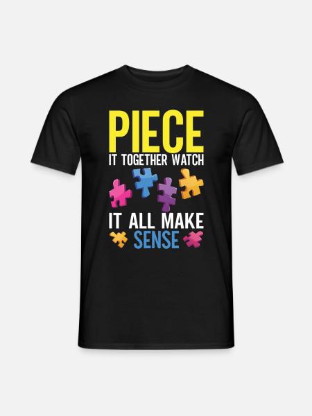 Jigsaw Puzzle Piece Puzzle Lover - Men's T-Shirt - black