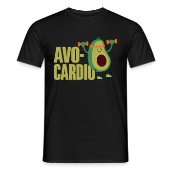 Avo-Cardio Lustiges Wortspiel Training Avocado - Männer T-Shirt - Schwarz - Vorne - AI Model Male 178 light (178cm)