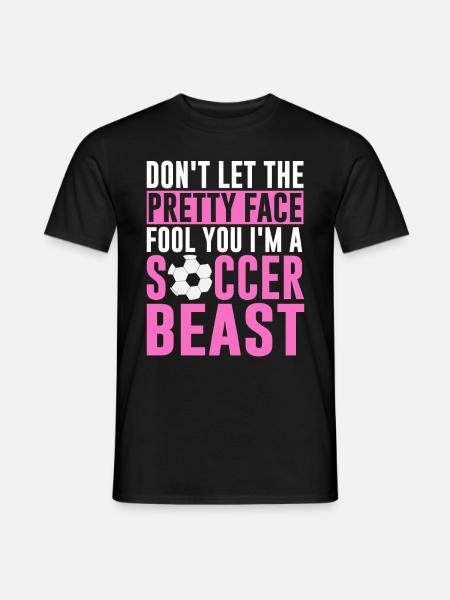 Voetbal, Meisje, Tiener, Voetbalminnaar, Speler - Heren T-shirt - zwart