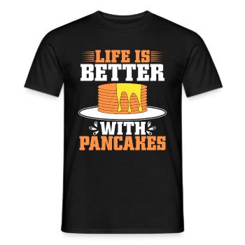 Crêpes Petit-déjeuner Sirop Nourriture Drôle - T-shirt homme - noir - Devant - AI Model Male 178 light (178cm)