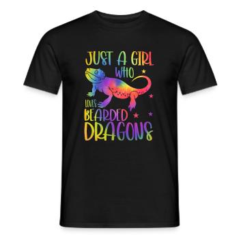 Bärde Drachenliebhaber Pogona Reptile Eidechse - Männer T-Shirt - Schwarz - Vorne - AI Model Male 178 light (178cm)