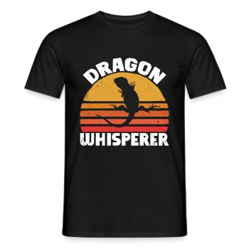 Bärde Drachenliebhaber Pogona Reptile Eidechse - Männer T-Shirt - Schwarz - Vorne - AI Model Male 178 light (178cm)
